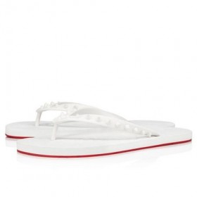 Christian Louboutin Loubi Valkoinen Kumi Flip Flop
