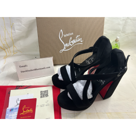 Christian Louboutin Platforms Movida 130 mm, Musta/lin Musta Mokka Calfskin