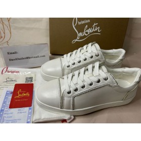 Christian Louboutin Sneaker Vieira Bordo Bianco/kristalli Vasikka