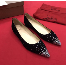 Christian Louboutin Gravitanita Ballet Flats Suede Strass Black