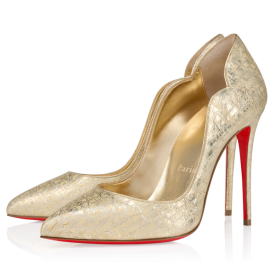 Christian Louboutin Hot Chick Pumps 100 mm Laminated Leather Gold