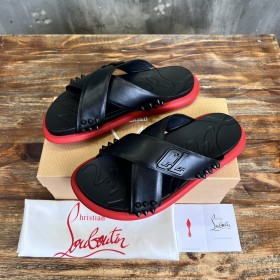 Christian Louboutin Men Slipper Sandals Rubber Black