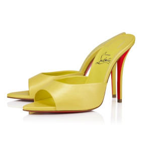 Christian Louboutin Miss Z Mule 100 Mm Mules Iridescent Nappa Leather Citronnade