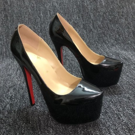 Christian Louboutin Plateforme Daffodile 160mm Pompes en Cuir verni Noir