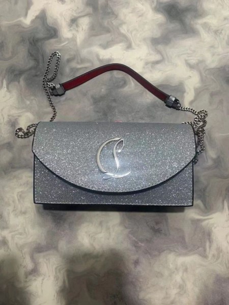Christian Louboutin Loubi54 CL pochette en Cuir Sac à Bandoulière Argent Christian Louboutin Magasin