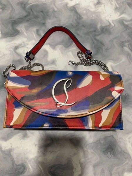Christian Louboutin Loubi54 Embrayage Cuir Imprimé Multicolore