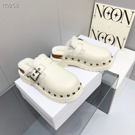 Dior Diorquake Sandales En Bois Semelle En Peau Retournée Blanc