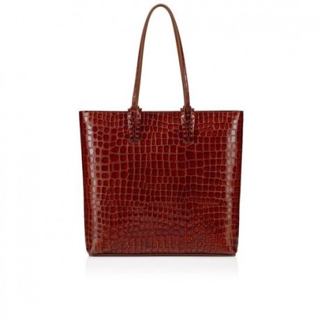Christian Louboutin Cabata Sac Fourre-Tout De Crocodile En Relief En Cuir De Veau Acajou