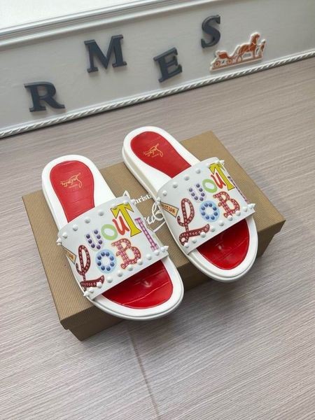 Christian Louboutin Peint Pointes Pantoufles Hommes Sandales Chaussures de CL
