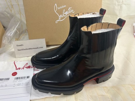 Christian Louboutin Hommes de Cheney à Pied de la Cheville Bottes Noir Chaussures de CL