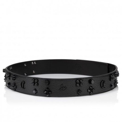 Christian Louboutin Paloma Ceinture En Cuir De Veau Grainé Et Des Pointes Loubinthesky Noir