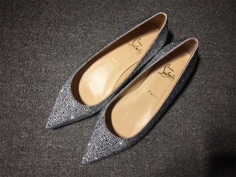 Christian Louboutin Pigalle Ballerines À Strass Agrémentée D'Argent
