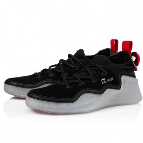 Christian Louboutin Arpoador En Daim Noir Cuir Baskets