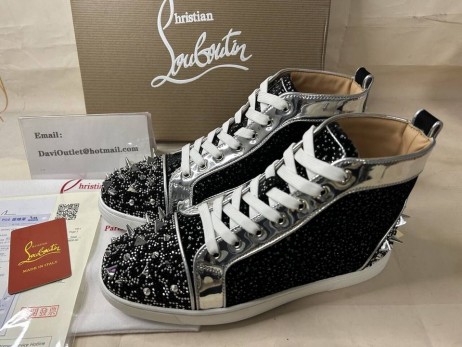 Christian Louboutin High-top Lou Pik Pik 2 Noir/mix en Daim Noir
