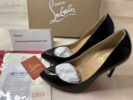Christian Louboutin Pompes de Corneille 100 mm Cuir verni Noir