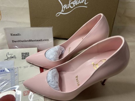 Christian Louboutin Pompes de Kate 100 mm Poupee/lin Poupee Brevet