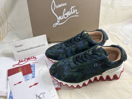 Christian Louboutin Coureur Loubishark Multi Veau Velours Sneaker