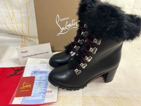 Christian Louboutin Spikita Booty Edelvizir 70 mm de Veau Noir Chaussures