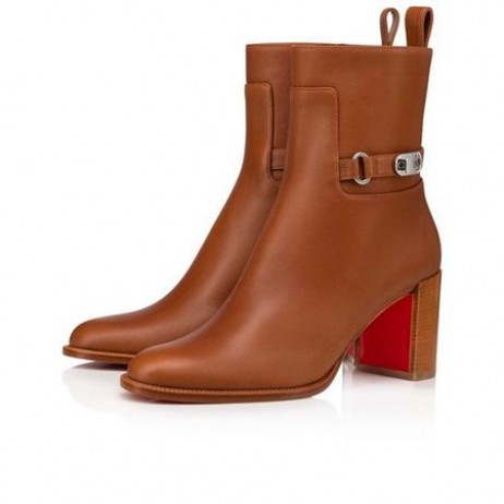 Christian Louboutin Spikita Butin de Verrouillage 70 mm Cuoio/noce Lucido Veau
