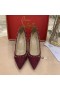 Christian Louboutin Anjalina Spike Pompes En Daim Bourgogne