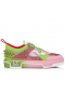 Christian Louboutin Astroloubi Strass Baskets Femme Veau Velours Strass Rose Vert