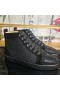 Christian Louboutin Louis Orlato Flat Sneakers en Daim et Paillettes en Cuir Noir