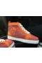 Christian Louboutin Louis Strass High-Top Sneakers Veau Velous et Strass Orange Blanc