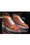 Christian Louboutin Louis Strass High-Top Sneakers Veau Velous et Strass Orange Blanc