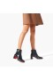 Christian Louboutin Turela Démarrage de la Cheville 55mm Crocodile en Relief en cuir de Veau Noir