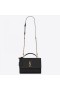 Saint Laurent Nouveau Moyen De Coucher De Soleil Sac En Veau Noir Saint Laurent Sacs