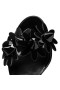 Christian Louboutin 85 mm Noir/lin Noir Patent en Cuir Sandal