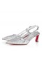 Christian Louboutin Condoroline 55 Mm Sangle Arrière Pompes Manoir Specchio Leather Silver