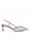 Christian Louboutin Condoroline 55 Mm Sangle Arrière Pompes Manoir Specchio Leather Silver