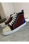 Christian Louboutin Louis Spikes Orlato High Top Sneakers En Daim Multicolore