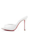 Christian Louboutin Pompes de 100 mm Noir/lin Noir Blanc/lin Bianco Brevet Veau Sandale