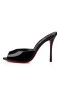 Christian Louboutin Pompes de 100 mm Noir/lin verni Noir Veau Sandale