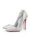 Christian Louboutin Pompes So Kate 120 mm Argent/lin Argenté Tissu