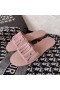 Dior Rose Logo En Cuir Sandales Plates
