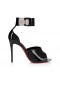 Christian Louboutin Verrouillage M'Sandale 100 Mm Vog En Cuir Verni Noir