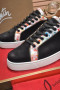 Christian Louboutin Hommes Baskets Basses en Cuir Veau Velours Multicolore