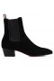 Christian Louboutin Rosalio Chelsea 40 Mm Bottes en Cuir de Veau Noir CL Chaussures