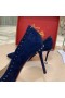 Christian Louboutin Anjalina Spike Pompes En Daim Bleu Christian Louboutin Chaussures De