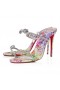 Christian Louboutin vient de la Reine 100mm Mules en Pvc Et Cuir de Veau Floraison d'Impression Multicolore CL Chaussures