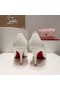 Christian Louboutin Kate 70 mm Pompes de Brevet en Cuir de Veau Blanc CL Chaussures