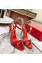 Christian Louboutin Lipstrass Reine 100mm Sandales en Cuir verni Rouge Christian Louboutin