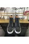 Christian Louboutin Lou Spikes Orlato High-top Sneakers en Nubuck Et Cuir Noir Blanc