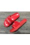 Christian Louboutin Marine Pool Sandales Plates en Daim et Caoutchouc Rouge