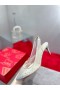 Christian Louboutin Pompes de Folies Strass 70mm Résille Blanc Christian Louboutin Chaussures de