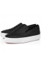 Christian Louboutin Spikeboat Sneaker Alpin Noir En Cuir