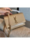 Saint Laurent WOC Coucher de soleil de la Chaîne porte-monnaie Taupe en cuir de Veau de Saint Laurent Sacs